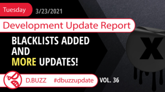 Bi-weekly Development Updates for D.Buzz - Today : Blacklists and More
