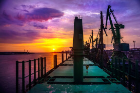 A purple port
