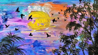 Painting Birds Flying With Acrylics Pictures of Steps