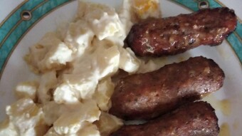 Foodbook #790 meatballs - Soutzoukakia with potato salad