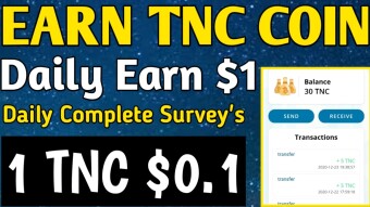 Earn Free TNC Coins | Daily Earn $1 By Completing Surveys | Already Listed On Exchanges | 1 TNC $0.1