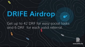 DRIFE (DRF) Airdrop / Value: 42 DRF ($10.5) / Referral System: Yes /