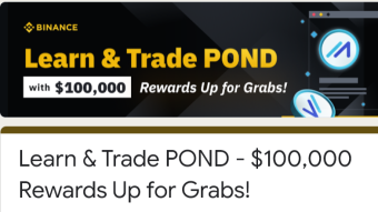🏦 Binance Exchange 👉 Quiz Contest Learn & Trade & Earn POND Token.