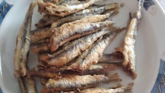 Foodbook #907 fried herb crusted anchovies