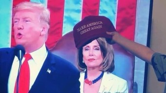 President Trump's State of the Union - only Nancy's missed hand shake.