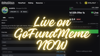 $AUSPOL is live on GoFundMeme now!