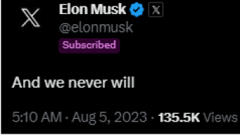 Musk and X will never launch a crypto token