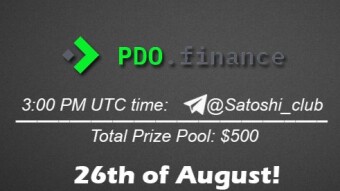 Join the AMA of Satoshi Club x PDO Finance. Rewards: 500 USDT, August 26th.