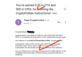 CRYPTOPOLITAN AIRDROP - GET 500 CPOL or 0.5 in ETH