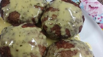 Foodbook #1123 mustard meatballs