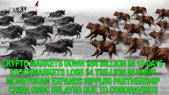Crypto Market Lose $54 Billion - Stockmarkets Lose $4 Trillion - Moneygram Expand Ripple Partnership