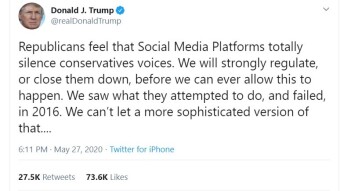 Trump threaten to close social media.