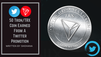 50 Tron/TRX Coin Earned From A Twitter Promotion