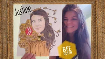 Queen Bee in a Hive🐝🍯👑 CryptoCartoon of Justine~