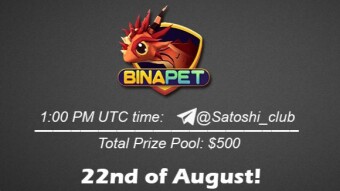 Join the AMA of Satoshi Club x Binapet. Rewards: 500 USDT, August 22nd.