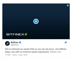 Bitfinex removes the minimum of $ 10,000 to open an account
