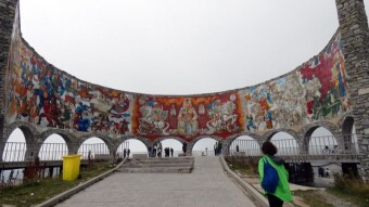 On the war route from Tbilisi to Kazbegi - Friendship Monument