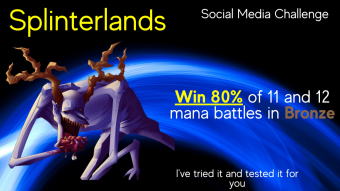 Splinterlands Social Media Challenge:  Win 80% of 11 and 12 mana battles in Bronze - tried and tested