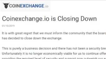 Cryptocurrency Exchange Coinexchange.io is Closing Down