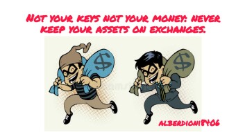 Not your keys not your money: never leave digital assets on crypto exchanges.