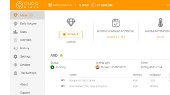 CUDO miner. Easy to use.