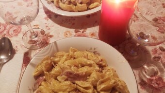 Foodbook #409 romantic homemade carbonara dinner