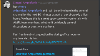 Ampleforth AMA from 10th September - Summary