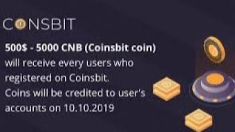 COINSBIT Exchange 💥Airdrop New free 2000 (CNB) Coin 💥 https://bit.ly/2qeOVlq