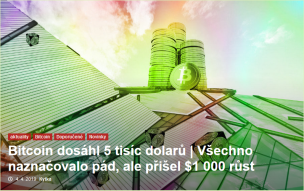 Bitcoin raketově odstartoval „na měsíc"