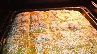 Foodbook #488 cheese pie with sesame and honey from Skopelos