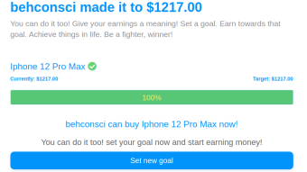 BTCsurveys - New "Goals" Feature - Be a fighter, a winner!