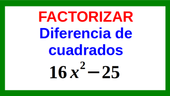 Diferencia de cuadrados Ejemplo 03