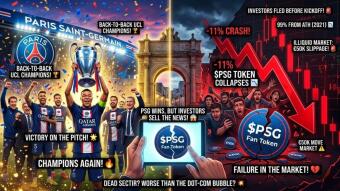 PSG Secures Champions League Glory, But Fan Token $PSG Collapses -11% in Classic 'Sell the News' Capitulation
