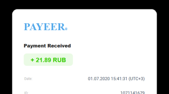 Payment received from WMRFast + 21.89 RUB | total paid 96.94 RUB