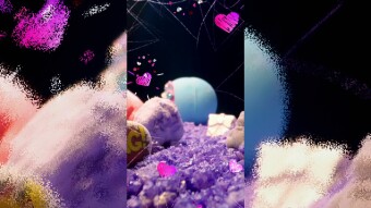 Product video of bath bombs shorts