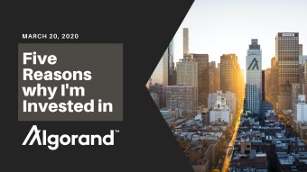 Five Reasons why I'm invested in Algorand