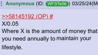 Minimum Net Worth to Stop Waging? | 4chan greentext