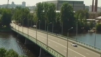 Shooting from a drone from a car