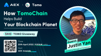 TomoChain AMA with the Marketing Manager  Justin Yan on April, 20, 2022