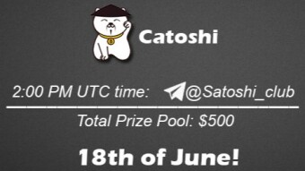 Join the AMA of Satoshi Club x Catoshi. Rewards: 500 USDT, June 18th.