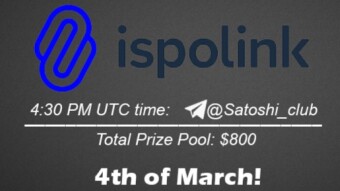 Join the AMA of Satoshi Club x Ispolink. Rewards: 800 USDT, March 4th.