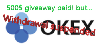 Okex updates. Paid giveaway but you can't withdraw it (yet?)