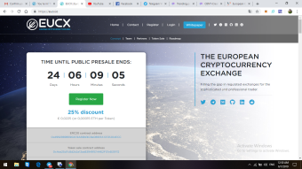 AIRDROP European Cryptocurrency Exchange (EUCX) Value : ~$ 6500 in Total