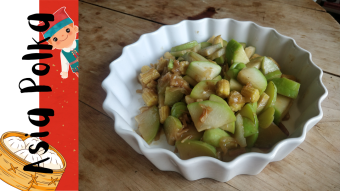 Chayote and Baby Corn with Dried Scallops