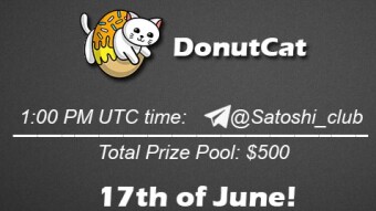 Join the AMA of Satoshi Club x Donutcat. Rewards: 500 USDT, June 17th.