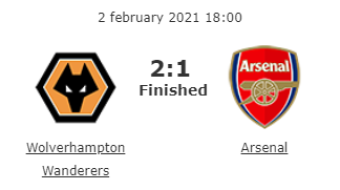 Wolverhampton vs Arsenal 02 02 2021