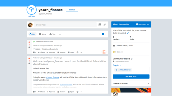$YFI - yEarn Finance expands social media footprint to Reddit