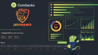 Tracking LEO along with the other cryptocurrencies from the Portfolio using CoinGecko