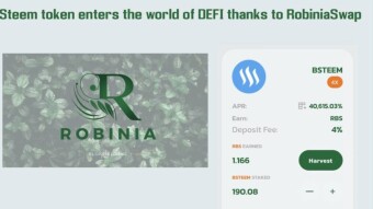 The Steem token enters the world of DEFI thanks to RobiniaSwap