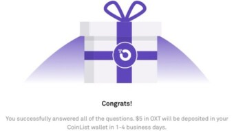 Earn FREE $15 (BTC & OXT) from Coinlist through QUIZ and SIGN UP!
